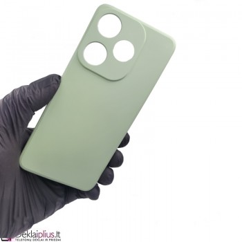 Liquid Air silikoninis šviesiai žalias dėklas - su kameros apsauga (Xiaomi Poco F6 5G)